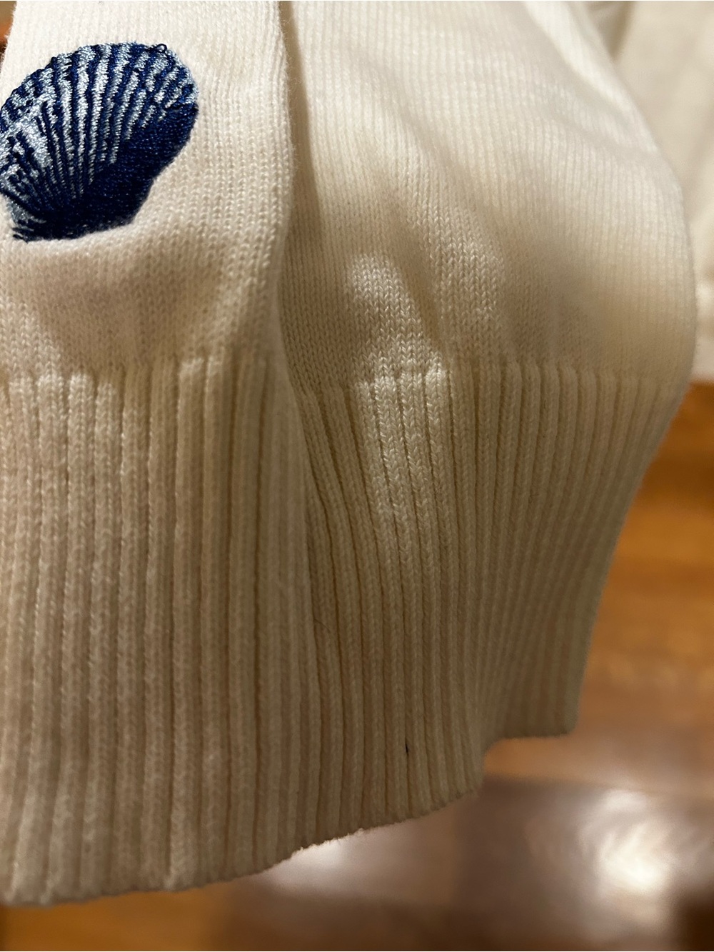 Collectif NWOT Cotton Blue Lobster & Clam Shell embroidery white US18 cardigan - Picture 3 of 15
